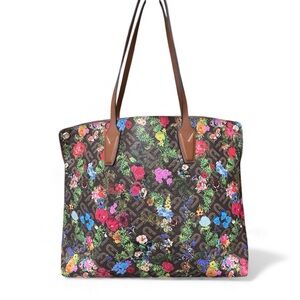 Furla Flora Print Monogram Tote – Multicolor Floral Coated Canvas